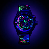 Montre The Electricianz Le Néon Z ÉDITION LIMITÉE | Swiss Design | Lumière UV bracelet Noir