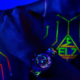 Montre The Electricianz Le Néon Z ÉDITION LIMITÉE | Swiss Design | Lumière UV bracelet Noir