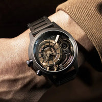 Montre The Electricianz Le Z marron | Montre Swiss Design pour homme bracelet Métal