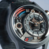 Montre The Electricianz Le Dark Z | Montre Swiss Design pour homme bracelet Cuir Noir