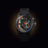 Montre The Electricianz Le CarbonZ | Montre urbaine Swiss Design taille 42 mm bracelet Noir