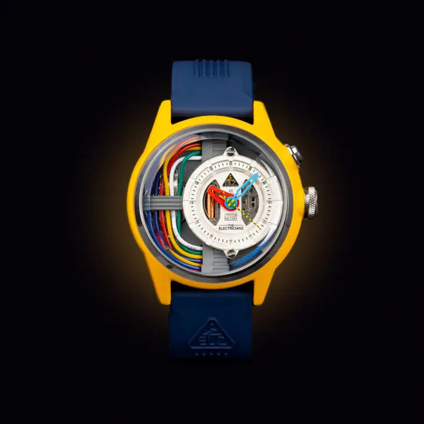 Montre The Electricianz Le Câble Z | Swiss Design Arty Watch 42 mm bracelet Bleu