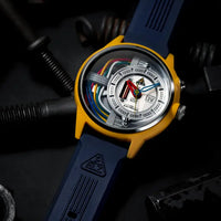 Montre The Electricianz Le Câble Z | Swiss Design Arty Watch 45 mm bracelet Bleu